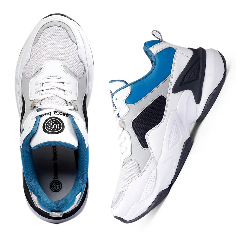 باكا بوتشي أحذية تدريب رجالية بيضاء شبكية